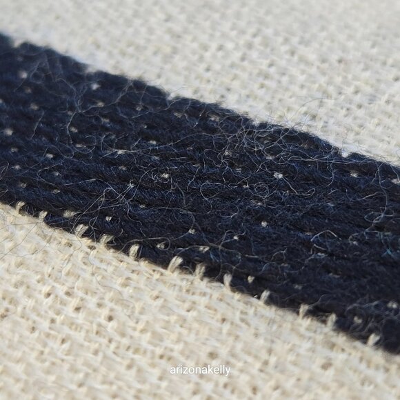 Ivory Cashmere Scarf With Black Stripes - Picture 9 of 16